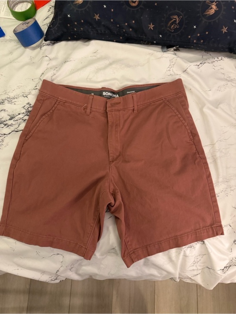 Sonoma Men's Copper-Brown Flat Front Shorts